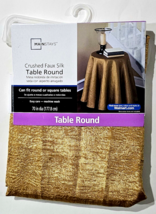 Mainstays Crushed Faux Silk Table Round Easy Care 70in Diameter Gold - £17.30 GBP