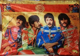 The Beatles Sgt Pepper&#39;s Lonely Hearts Club Band 2 Flag Cloth Poster Banner Lp - £15.98 GBP