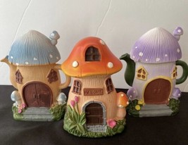Set of 3 Fairy Garden Mushroom Fairy Houses NEW - £9.72 GBP