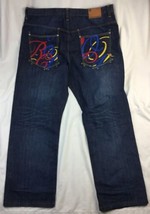 Rocawear jeans 42 Embroidered Pockets 34” Inseam EUC - $39.59