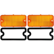 67 68 Chevy Pickup Truck Amber Park Light Lamp Lens &amp; Gaskets Pair 1967 ... - $15.70
