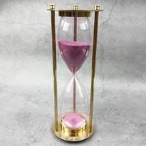 Hourglass Sand Vintage Timer Nautical Brass Maritime Antique Decor Compass Glass - £33.59 GBP