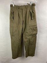 Vintage 1960s German Army Men&#39;s Niemann Cargo Combat Pants Wool OD-Green - £34.20 GBP