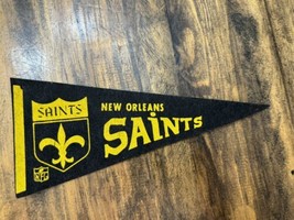 New Orleans Saints Vintage NFL Football Mini Felt Pennant 9”x4” Black 60s 70s - £15.56 GBP