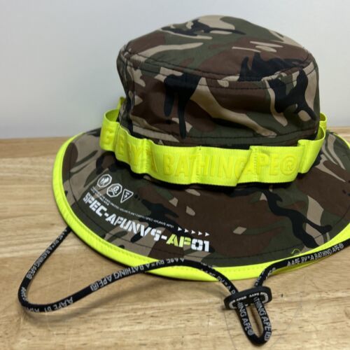 Primary image for NEW ERA AAPE By A Bathing Ape Hat Camo Boone Hat Tactical HiVis 57 CM Small RARE
