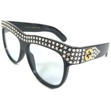 Gucci Sunglasses GG0147S 001 Black Oversize Hollywood Forever Frames Blue Lenses - £602.84 GBP
