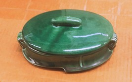 Early 20th c Green Majolica Covered Dish 8 1/2&quot;  - $123.75