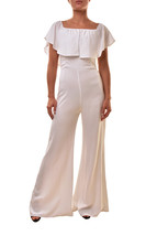 WILDFOX Damen Overall Elegant Couture Chambray Stilvoll Weiß Größe L - £29.32 GBP