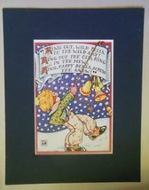 Mary Engelbreit Print Matted 8 x 10 &quot;Ring Out Wild Bells&quot; - £10.08 GBP