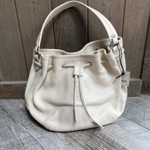 COLE HAAN Purse Drawstring Tote Leather Village II Unit Hobo Shoulder Ivory NWT - £79.89 GBP