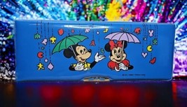 Vintage 80s Walt Disney Productions Mickey Minnie Mouse Puffy Blue Pencil Case - £53.92 GBP