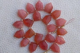 Nice, 21 piece faceted pink OPAL pentagon briolette beads, 10x16 mm app, At low  - £55.44 GBP