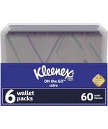 6 pack of Kleenex ON the GO Ultra Soft 3-ply Facial Tissues 60 Total Tis... - £8.64 GBP