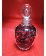 Signed Richard Harkness Studio Art Glass perfume bottle purple and black... - £40.91 GBP