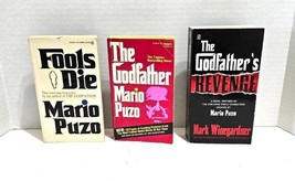 Lot of 3 Mario Puzo The Godfather, Godfather&#39;s Revenge &amp; Fools Die - £18.80 GBP