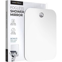 Shower Mirror Fogless For Shaving - Flat Anti Fog Mirror With Razor Holder For S - £22.73 GBP