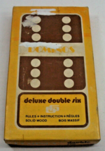 Vintage Deluxe Double Six Dominos Solid Wood Board Game - £11.87 GBP