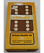 Vintage Deluxe Double Six Dominos Solid Wood Board Game - £11.89 GBP