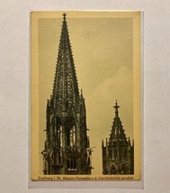 Frieburg Minster Church Cathedral Germany Postcard Vintage Antique Tower... - £5.17 GBP