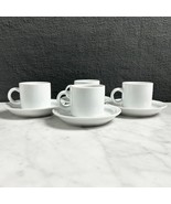 Pier 1 Demitasse Espresso Cups and Saucers - Set of 4 White Porcelain - $45.09 CAD