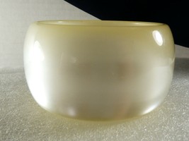 Large Lucite Wide Bangle Bracelet white color pearly thermoset  - £35.23 GBP