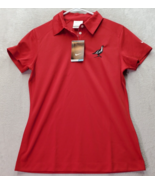 Nike Polo Shirt Women Small Red Golf Famous Grouse Dri Fit Short Sleeve ... - $27.74