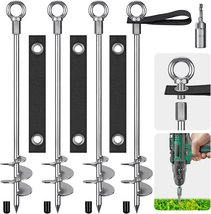 Fully Welded Ground Anchors, 30&#39;&#39; Spiral Earth Anchor Heavy Duty Swing S... - $138.58