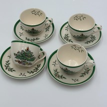 Spode Christmas Tree Cup And Saucer Set 1980s England Mint Vintage - $40.50