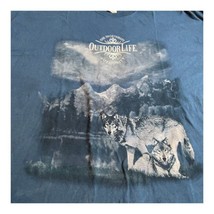 Outdoor Life Men&#39;s Blue Wolves Howling Mountain Scene  Short Sleeve T-Sh... - $21.49