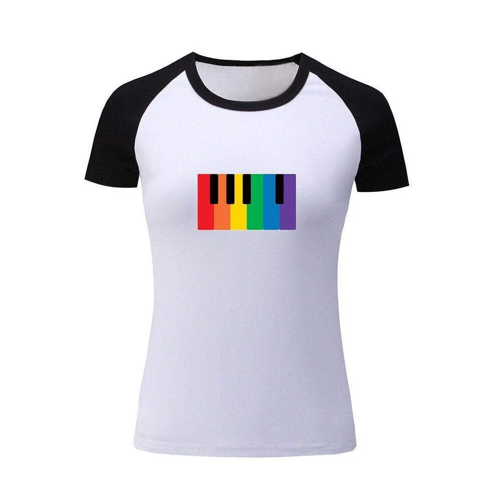 Primary image for New Funny Rainbow Piano Key Womens Girls T-Shirts Casual Print Tops Graphic Tee