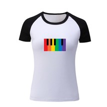 New Funny Rainbow Piano Key Womens Girls T-Shirts Casual Print Tops Graphic Tee - £12.82 GBP