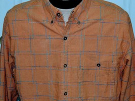 Men&#39;s Large The Territory Ahead Long Sleeve Shirt Cotton Blend Orange multicolor - £12.74 GBP