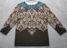 Talbots Audrey Sweater Women Petite Medium Multi Paisley Pure Cashmere NWT $169 - £52.72 GBP