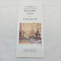 1980 A Guide To Historic Sites In Vermont Brochure - $10.91 CAD