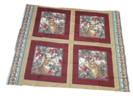 VIP Cranston Wildlife Deer Buck Fabric Panel, 1 yard x 43&quot; (4 Blocks) DIY Pillow - £8.33 GBP