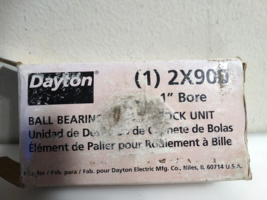 DAYTON 2X900 Pillow Block Bearing, Ball Bearing, 1&quot; Bore - £15.58 GBP