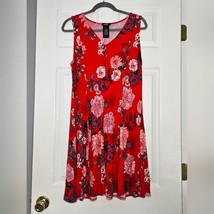 Womens Premise red floral sleeveless dress size L - $14.96