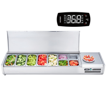 VEVOR Refrigerated Condiment Prep Station, 160W Stainless Steel Cover, 9... - $824.99