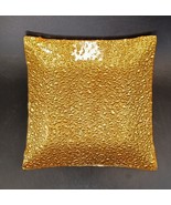 HAND LAID GILDING : Retro Mid Century Atomic Bent Glass Tray, 6.75 inche... - $16.00