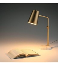 VONLUCE Gold Desk Lamp with LED Bulb Adjustable, Antique Brass Metal Table Lamp - £52.21 GBP