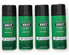 BRUT Classic Original 24 Hour Deodorant Spray Lot Of 4 Helen Of Troy Idelle Labs - $59.35