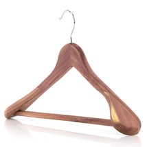 5 Cedar Wood 17.7Inch Suit Hangers With Broad Shoulders And Non-Slip Rid... - £66.64 GBP