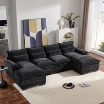 Modern U-Shaped Sectional Sofa: 6-Seat Chenille - $986.99