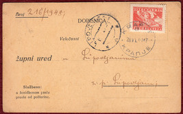 1948 Original Correspondence Stationery Card CDS Yugoslavia Krapje Lipovljani - £7.34 GBP