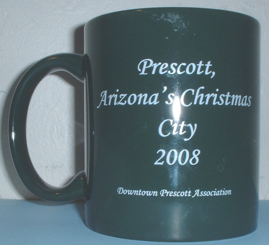 ceramic coffee mug: Prescott Arizona Christmas Mug 2008 - $15.00