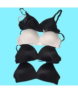 Lot of 4 34A Padded Bras Maidenform (2 Black 1 White) &amp; Fruit of the Loo... - $16.79