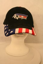 AmeriQual Red White Blue Stars &amp; Stripes Black adjustable dad trucker cap hat - £37.92 GBP
