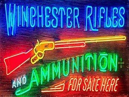 Winchester Rifles Neon Image Metal Sign (not real neon) - $59.35