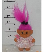 Vintage My Lucky Russ Berrie Troll 4&quot; Doll Pink Hair - $15.45