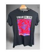 True Religion Women's Bloomed Slim Fit Short Sleeve Logo Flower Tee-Large - $21.99